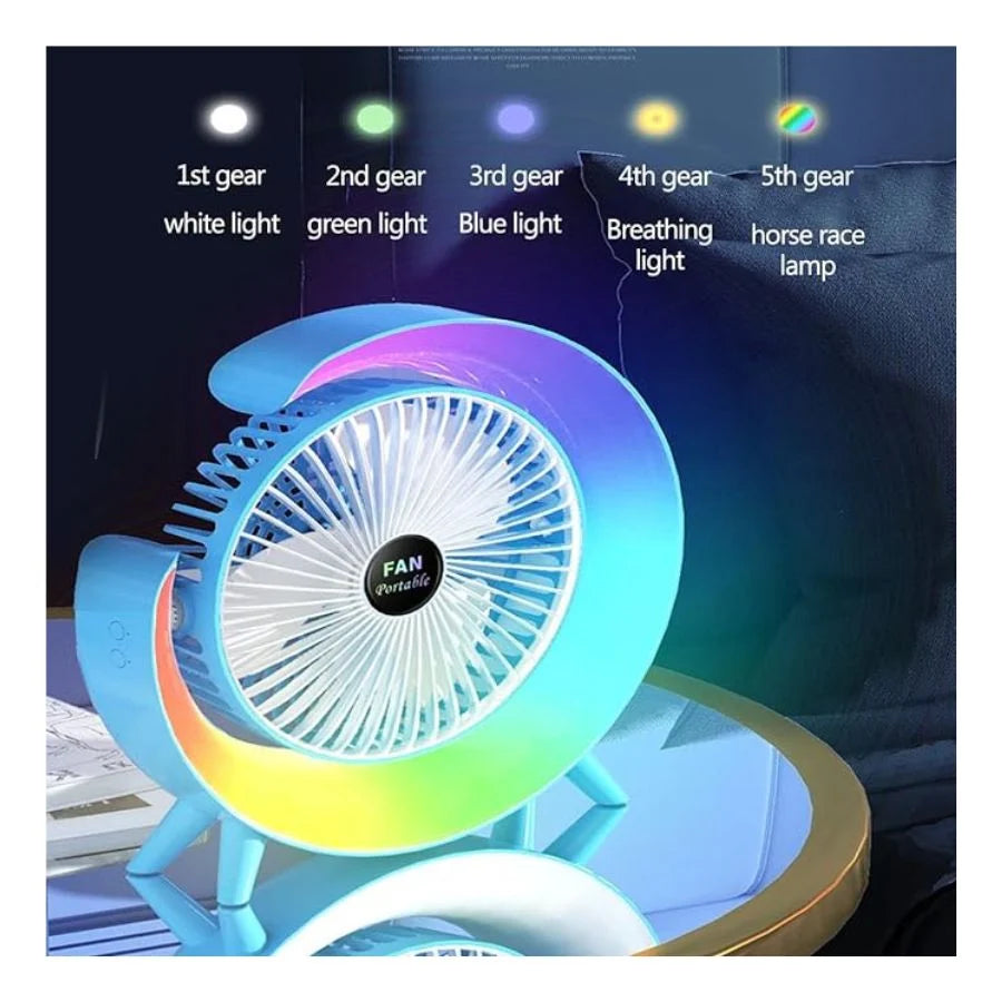 VENTILADOR DE ESCRITORIO RGB MULTICOLOR